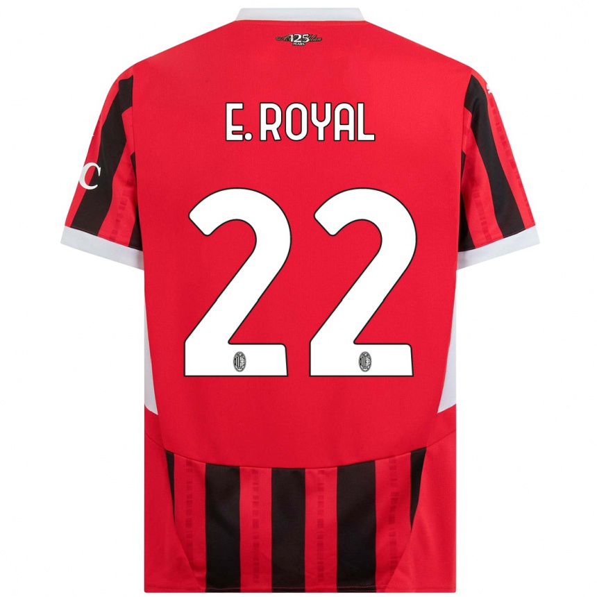 Hombre Fútbol Camiseta Emerson Royal #22 Rojo Negro 1ª Equipación 2024/25 Argentina