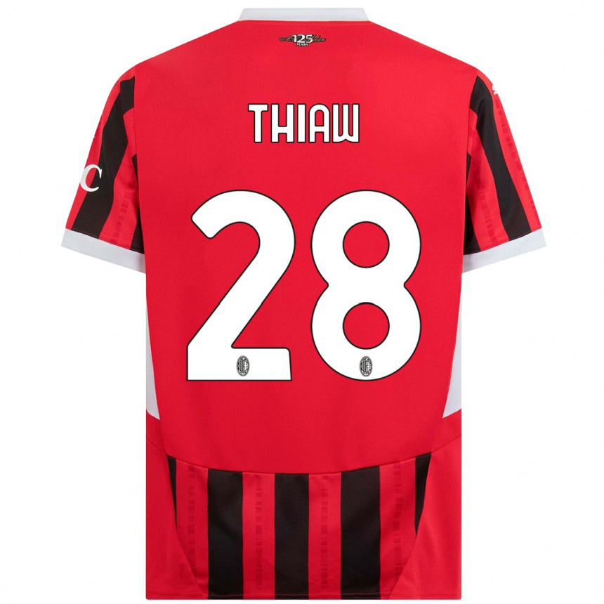 Hombre Fútbol Camiseta Malick Thiaw #28 Rojo Negro 1ª Equipación 2024/25 Argentina