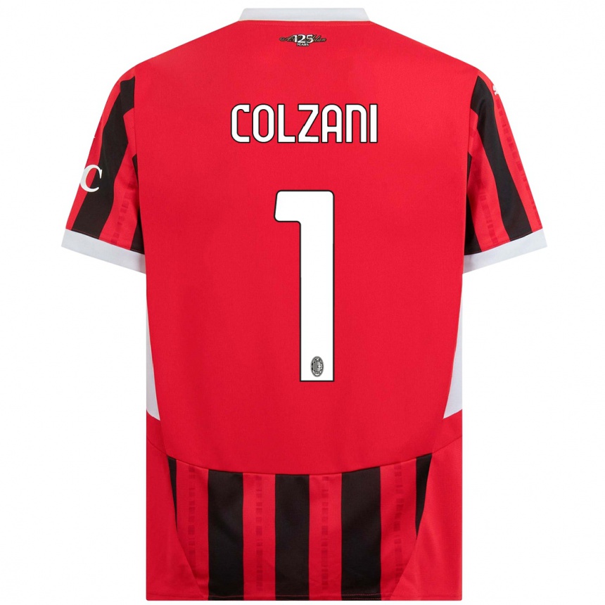 Hombre Fútbol Camiseta Edoardo Colzani #1 Rojo Negro 1ª Equipación 2024/25 Argentina