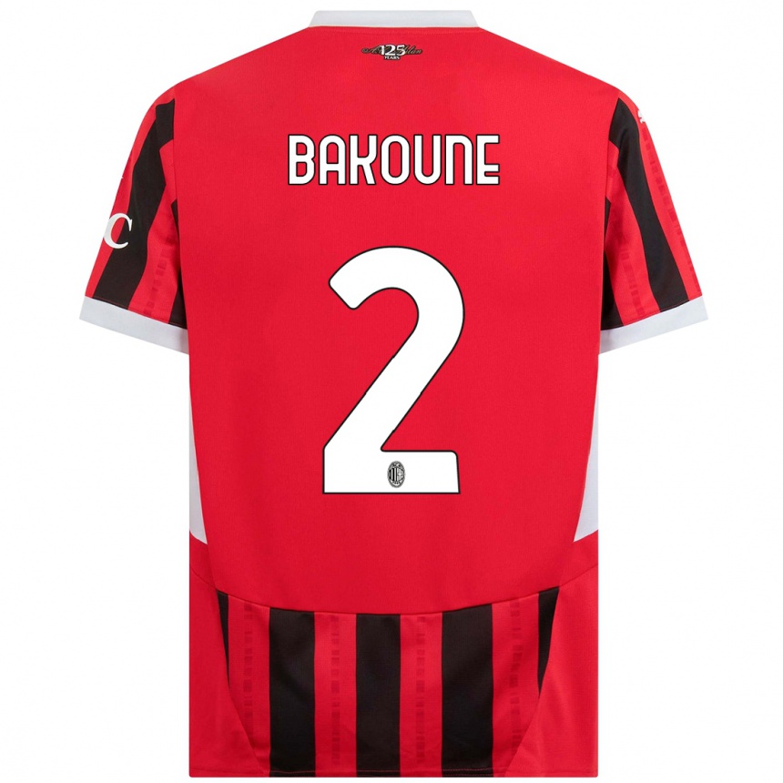 Hombre Fútbol Camiseta Adam Bakoune #2 Rojo Negro 1ª Equipación 2024/25 Argentina