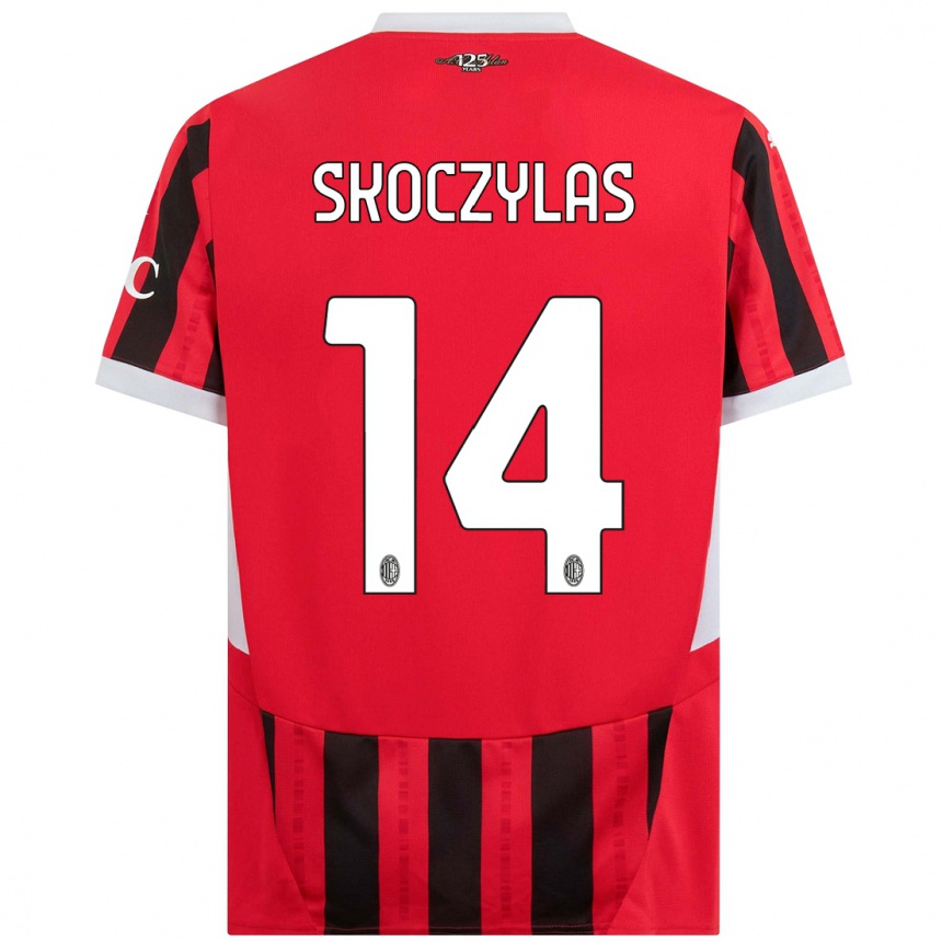 Hombre Fútbol Camiseta Mateusz Skoczylas #14 Rojo Negro 1ª Equipación 2024/25 Argentina