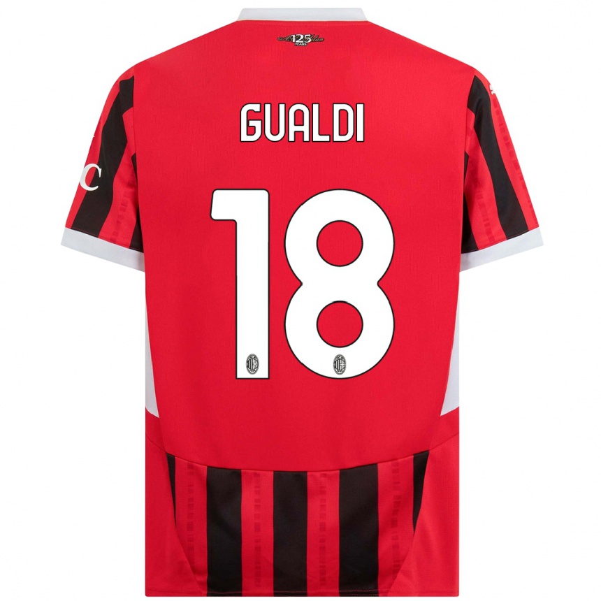 Hombre Fútbol Camiseta Andrea Gualdi #18 Rojo Negro 1ª Equipación 2024/25 Argentina