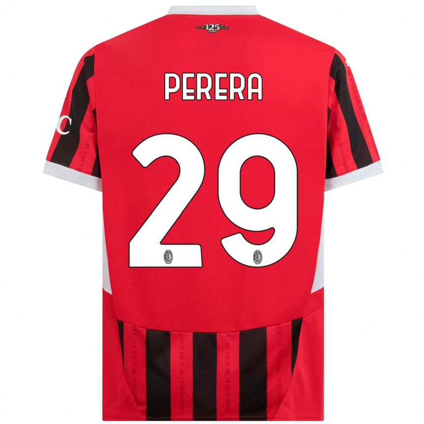 Hombre Fútbol Camiseta Nirash Perera #29 Rojo Negro 1ª Equipación 2024/25 Argentina