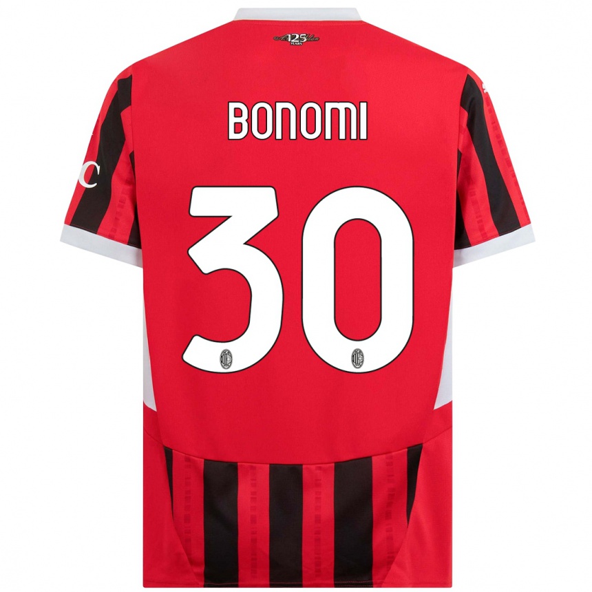 Hombre Fútbol Camiseta Alessandro Bonomi #30 Rojo Negro 1ª Equipación 2024/25 Argentina