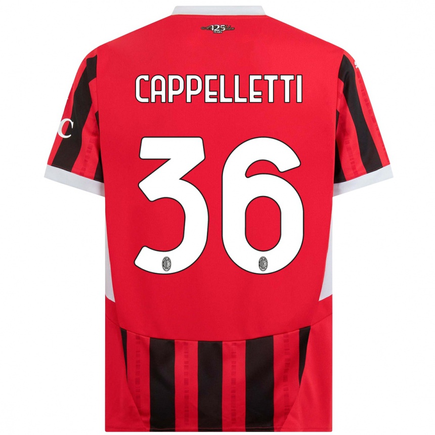 Hombre Fútbol Camiseta Mattia Cappelletti #36 Rojo Negro 1ª Equipación 2024/25 Argentina