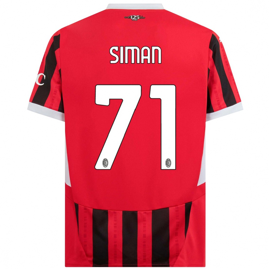 Hombre Fútbol Camiseta Alexandru Șiman #71 Rojo Negro 1ª Equipación 2024/25 Argentina