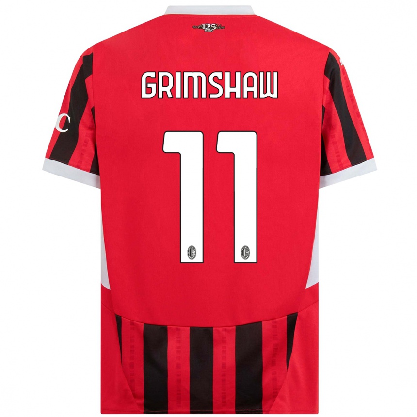 Hombre Fútbol Camiseta Christy Grimshaw #11 Rojo Negro 1ª Equipación 2024/25 Argentina