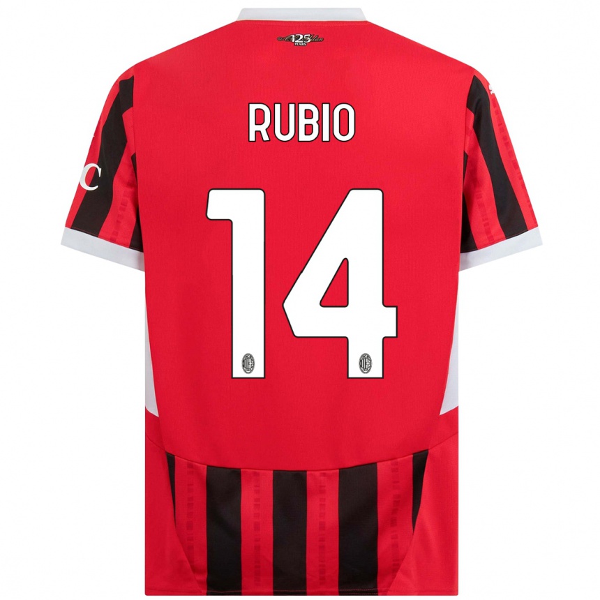 Hombre Fútbol Camiseta Silvia Rubio #14 Rojo Negro 1ª Equipación 2024/25 Argentina