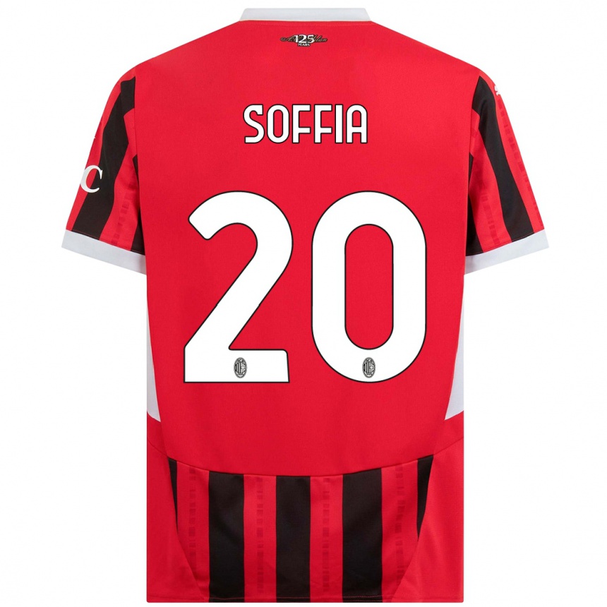 Hombre Fútbol Camiseta Angelica Soffia #20 Rojo Negro 1ª Equipación 2024/25 Argentina