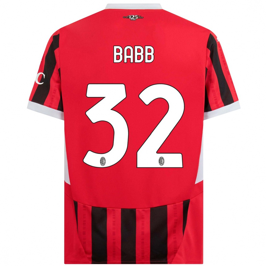 Hombre Fútbol Camiseta Selena Delia Babb #32 Rojo Negro 1ª Equipación 2024/25 Argentina