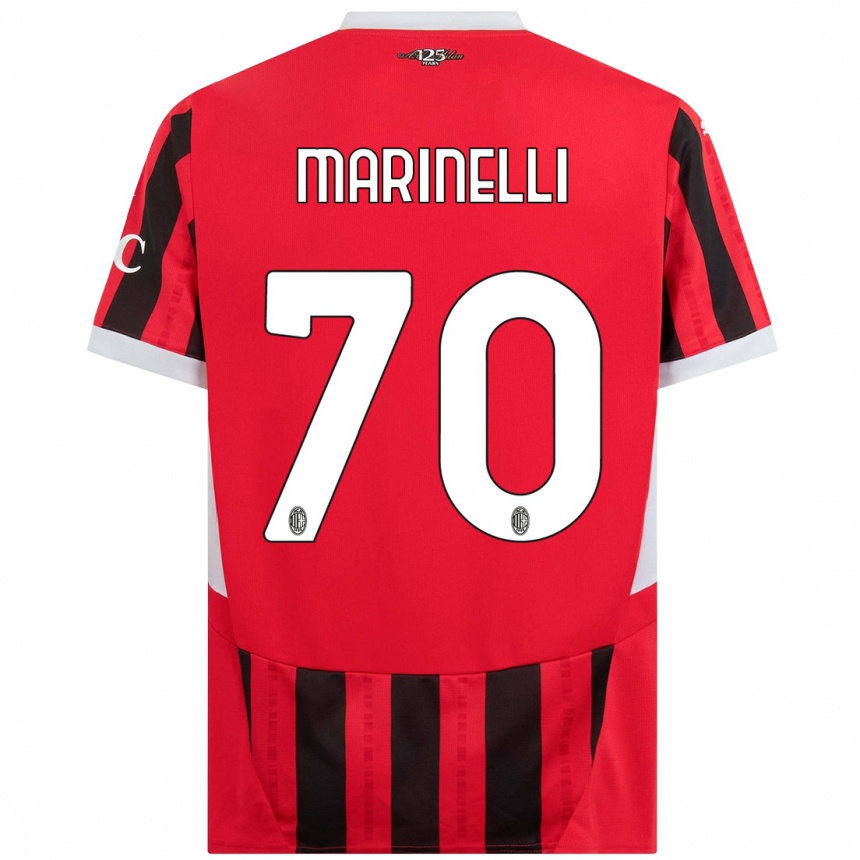 Hombre Fútbol Camiseta Gloria Marinelli #70 Rojo Negro 1ª Equipación 2024/25 Argentina