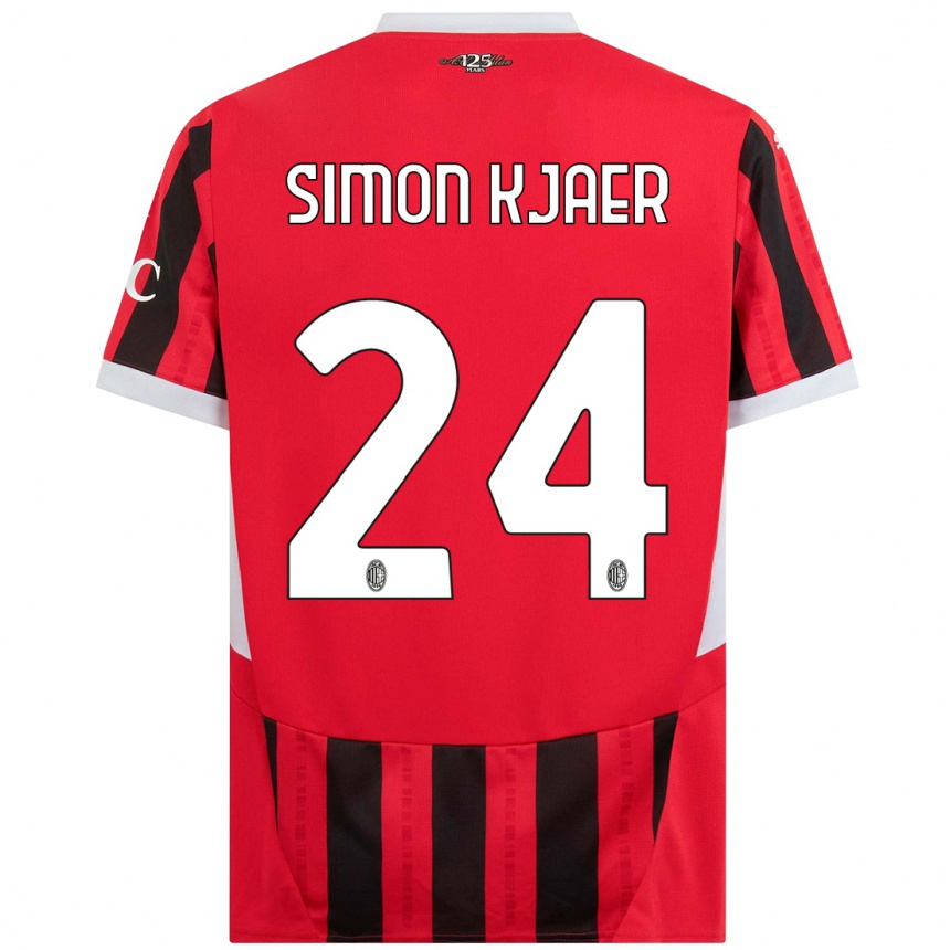 Hombre Fútbol Camiseta Simon Kjaer #24 Rojo Negro 1ª Equipación 2024/25 Argentina