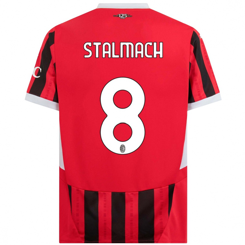 Hombre Fútbol Camiseta Dariusz Stalmach #8 Rojo Negro 1ª Equipación 2024/25 Argentina