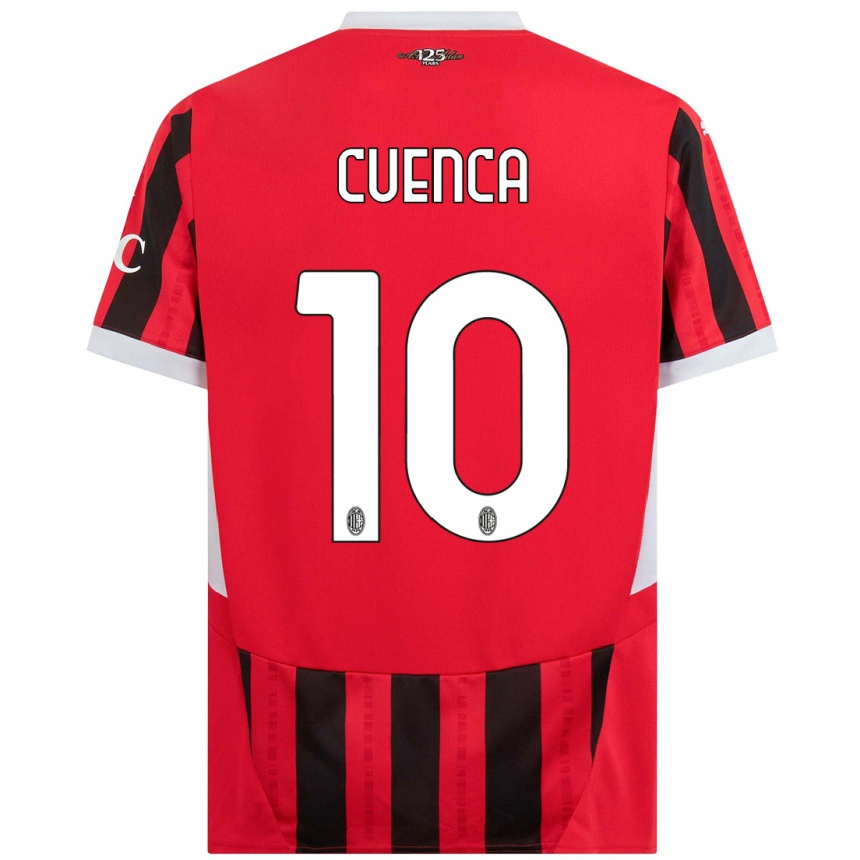 Hombre Fútbol Camiseta Hugo Cuenca #10 Rojo Negro 1ª Equipación 2024/25 Argentina