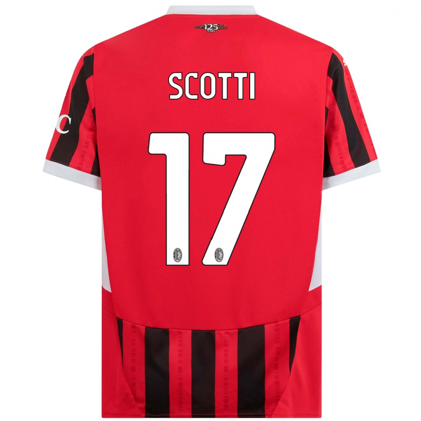 Hombre Fútbol Camiseta Filippo Scotti #17 Rojo Negro 1ª Equipación 2024/25 Argentina