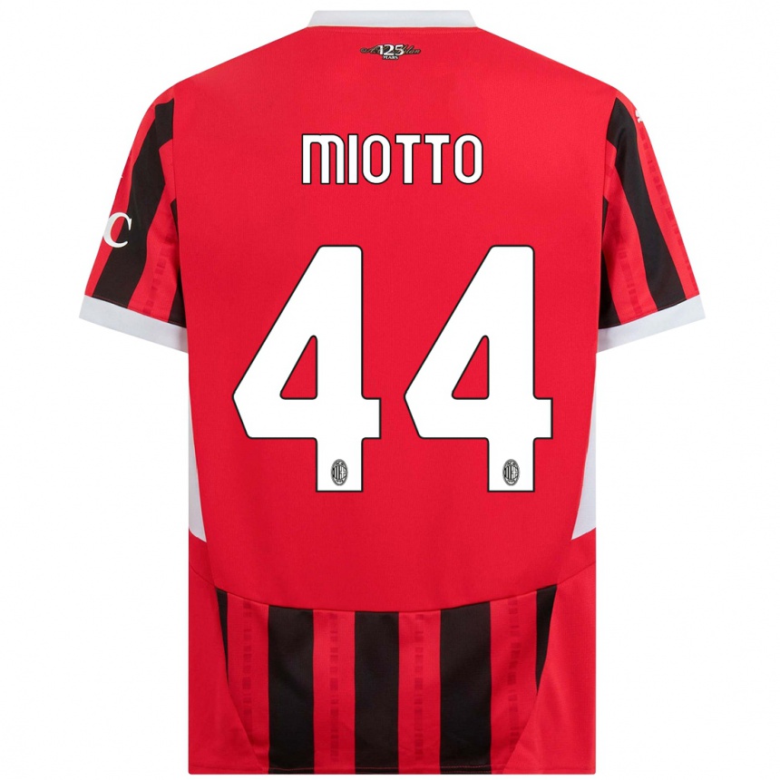 Hombre Fútbol Camiseta Giorgia Miotto #44 Rojo Negro 1ª Equipación 2024/25 Argentina