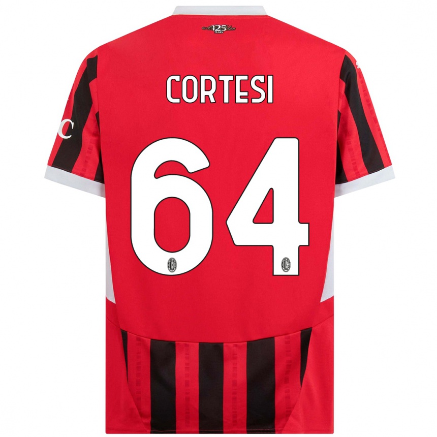 Hombre Fútbol Camiseta Selena Cortesi #64 Rojo Negro 1ª Equipación 2024/25 Argentina