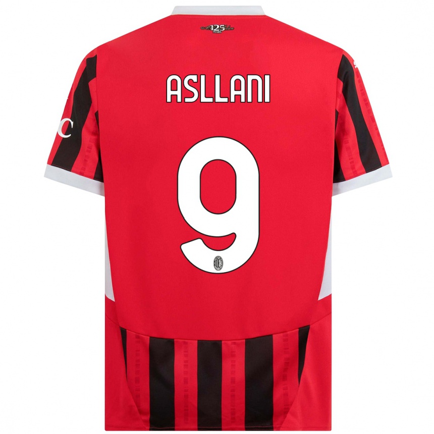 Hombre Fútbol Camiseta Kosovare Asllani #9 Rojo Negro 1ª Equipación 2024/25 Argentina