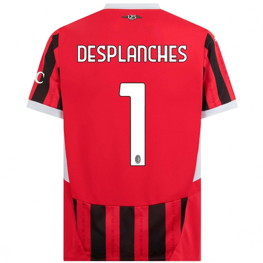 Hombre Fútbol Camiseta Sebastiano Desplanches #1 Rojo Negro 1ª Equipación 2024/25 Argentina