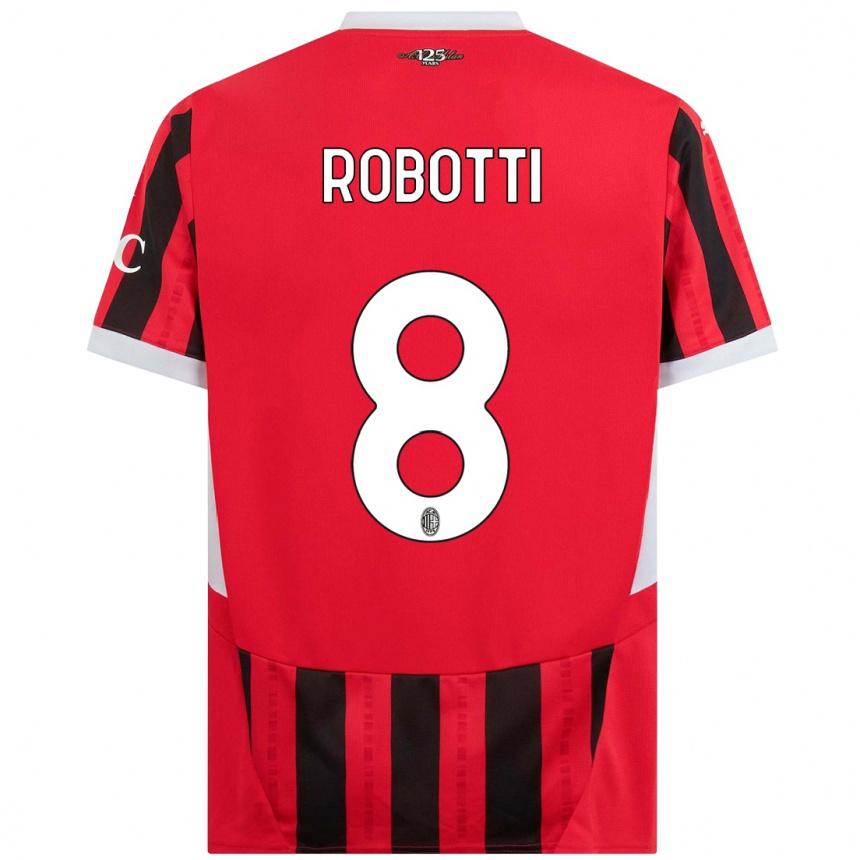 Hombre Fútbol Camiseta Giovanni Robotti #8 Rojo Negro 1ª Equipación 2024/25 Argentina