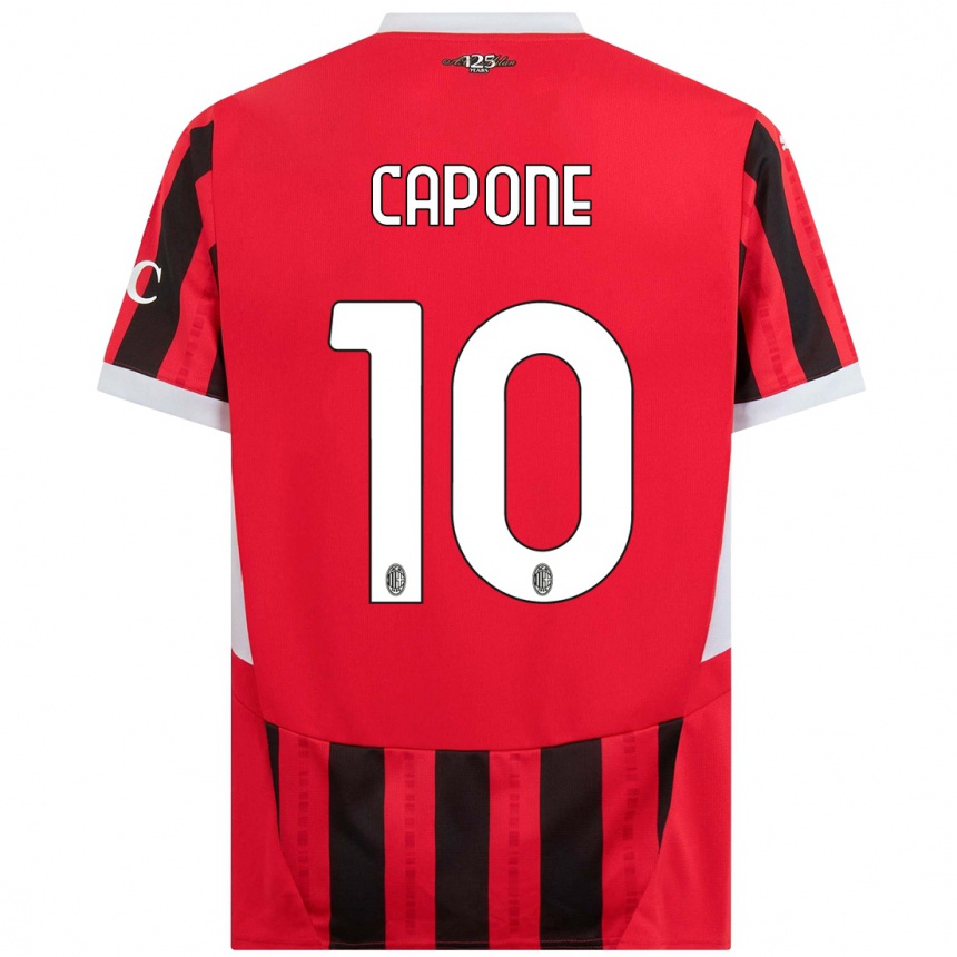 Hombre Fútbol Camiseta Andrea Capone #10 Rojo Negro 1ª Equipación 2024/25 Argentina