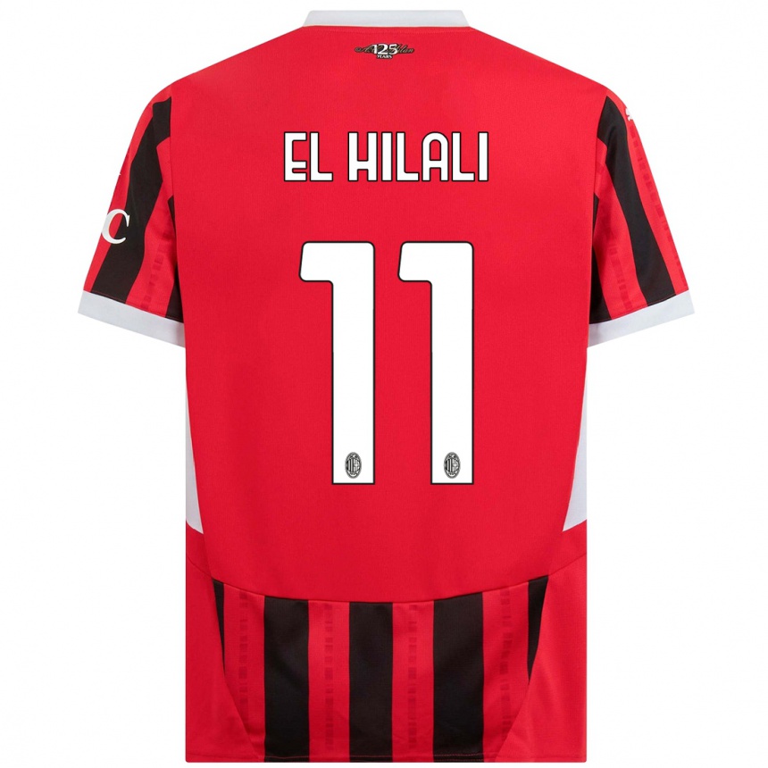 Hombre Fútbol Camiseta Youns El Hilali #11 Rojo Negro 1ª Equipación 2024/25 Argentina