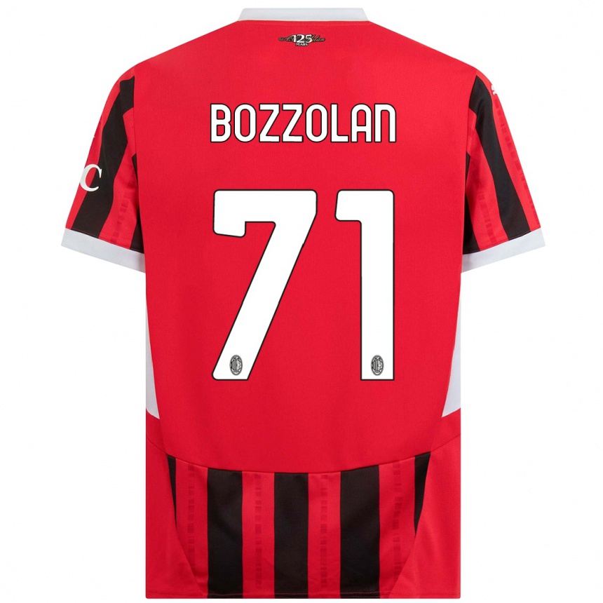 Hombre Fútbol Camiseta Andrea Bozzolan #71 Rojo Negro 1ª Equipación 2024/25 Argentina