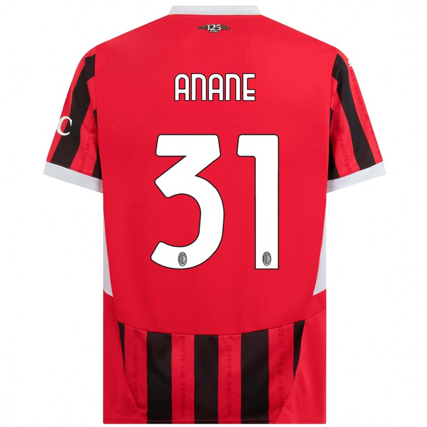 Hombre Fútbol Camiseta Emmanuel Anane #31 Rojo Negro 1ª Equipación 2024/25 Argentina