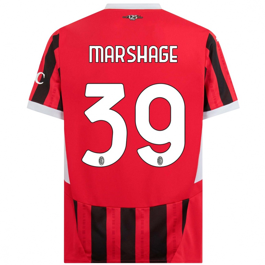 Hombre Fútbol Camiseta Wilgot Marshage #39 Rojo Negro 1ª Equipación 2024/25 Argentina