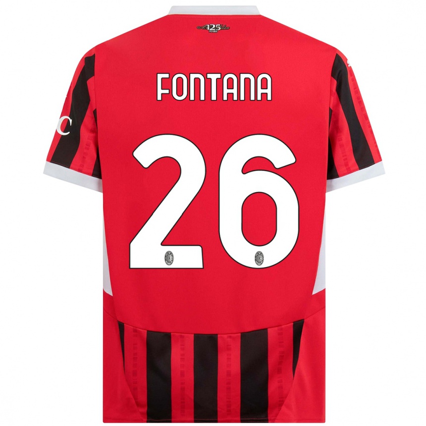 Hombre Fútbol Camiseta Francesco Fontana #26 Rojo Negro 1ª Equipación 2024/25 Argentina