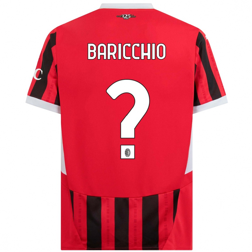 Hombre Fútbol Camiseta Luca Baricchio #0 Rojo Negro 1ª Equipación 2024/25 Argentina