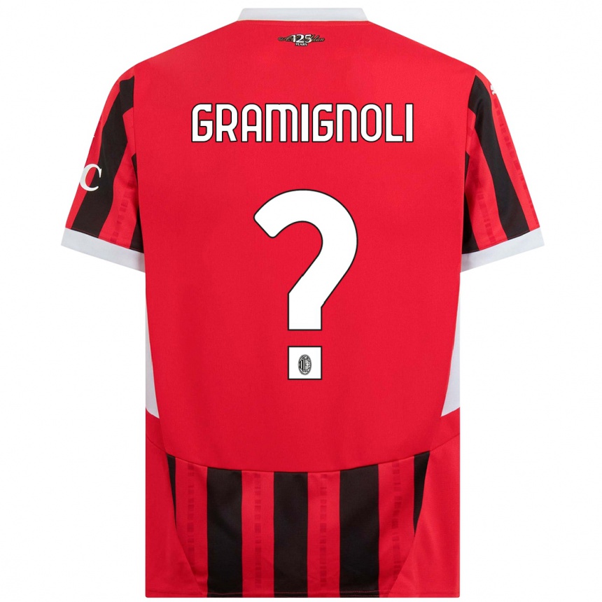 Hombre Fútbol Camiseta Luca Gramignoli #0 Rojo Negro 1ª Equipación 2024/25 Argentina