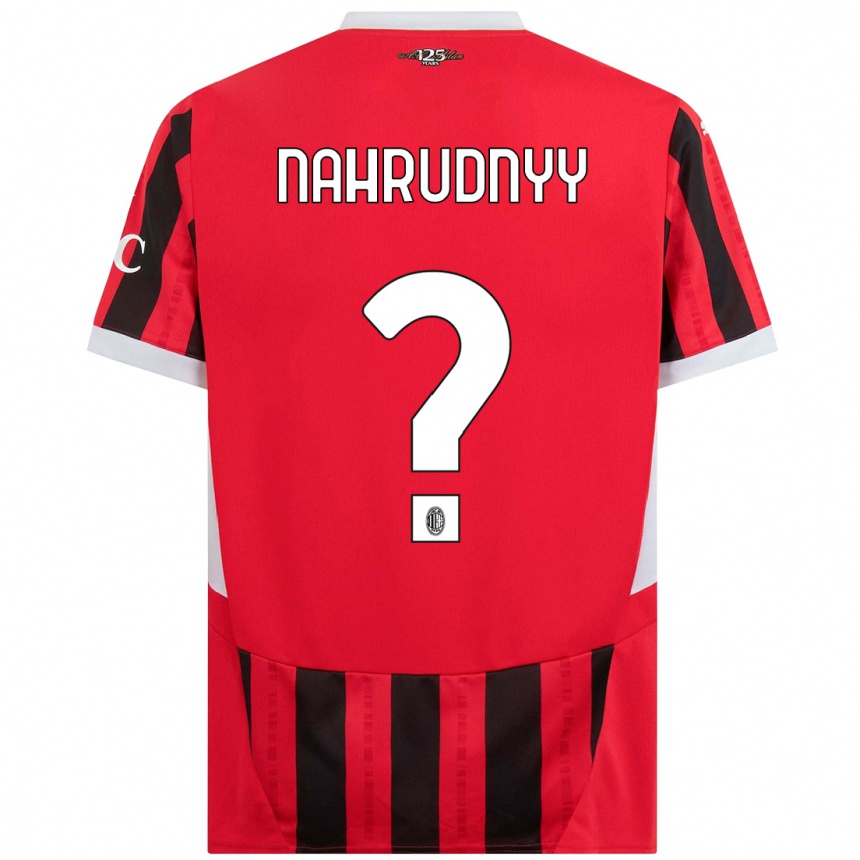 Hombre Fútbol Camiseta Vladislav Nahrudnyy #0 Rojo Negro 1ª Equipación 2024/25 Argentina