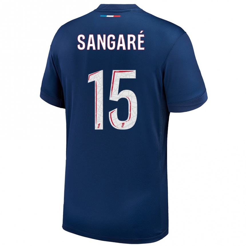 Hombre Fútbol Camiseta Mahamadou Sangaré #15 Azul Marino Blanco 1ª Equipación 2024/25 Argentina