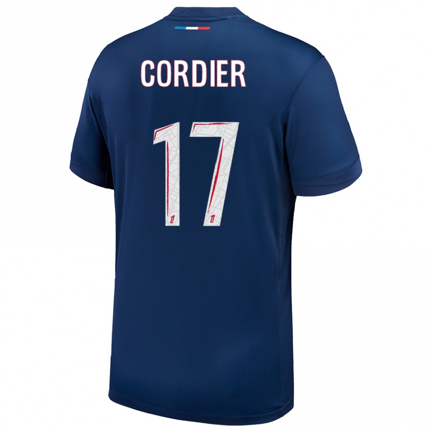 Hombre Fútbol Camiseta Thomas Cordier #17 Azul Marino Blanco 1ª Equipación 2024/25 Argentina