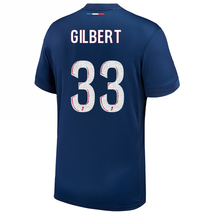 Hombre Fútbol Camiseta Tara Elimbi Gilbert #33 Azul Marino Blanco 1ª Equipación 2024/25 Argentina