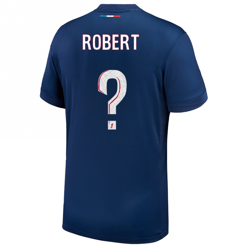 Hombre Fútbol Camiseta Laure Robert #0 Azul Marino Blanco 1ª Equipación 2024/25 Argentina