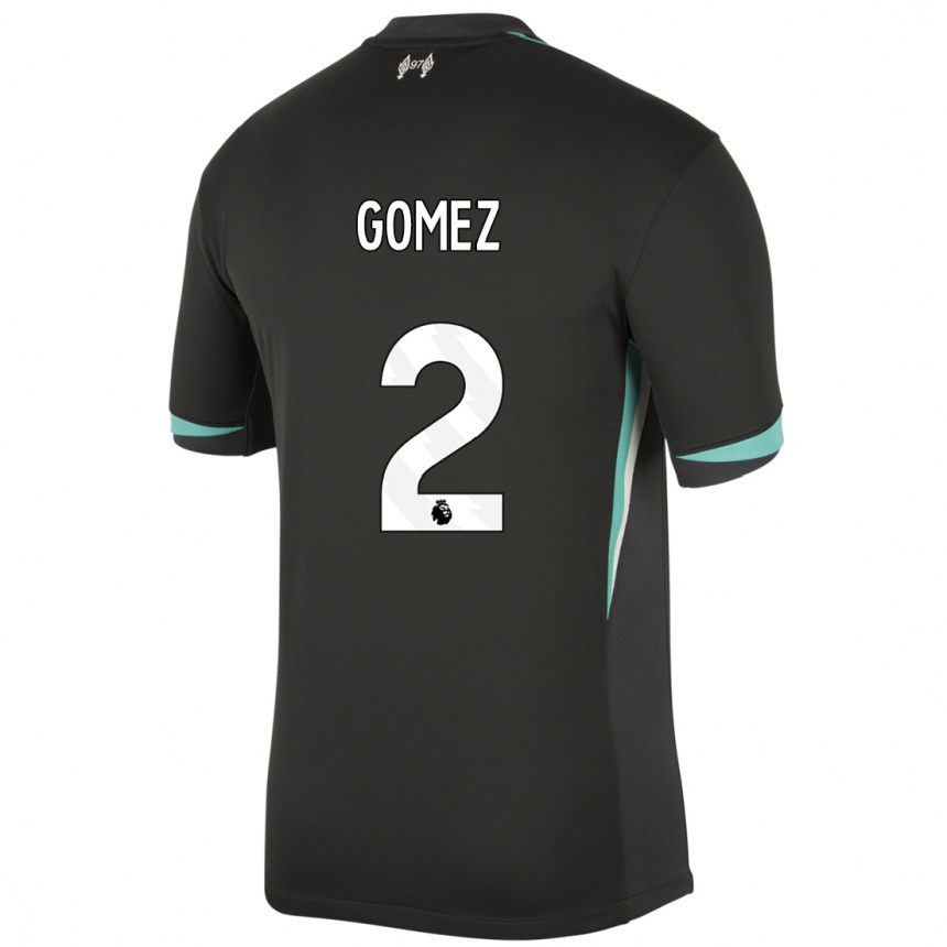 Hombre Fútbol Camiseta Joe Gomez #2 Negro Antracita Blanco 2ª Equipación 2024/25 Argentina