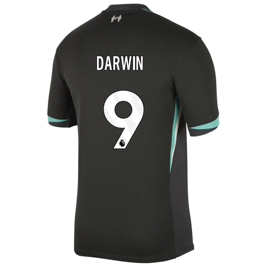 Hombre Fútbol Camiseta Darwin Nunez #9 Negro Antracita Blanco 2ª Equipación 2024/25 Argentina