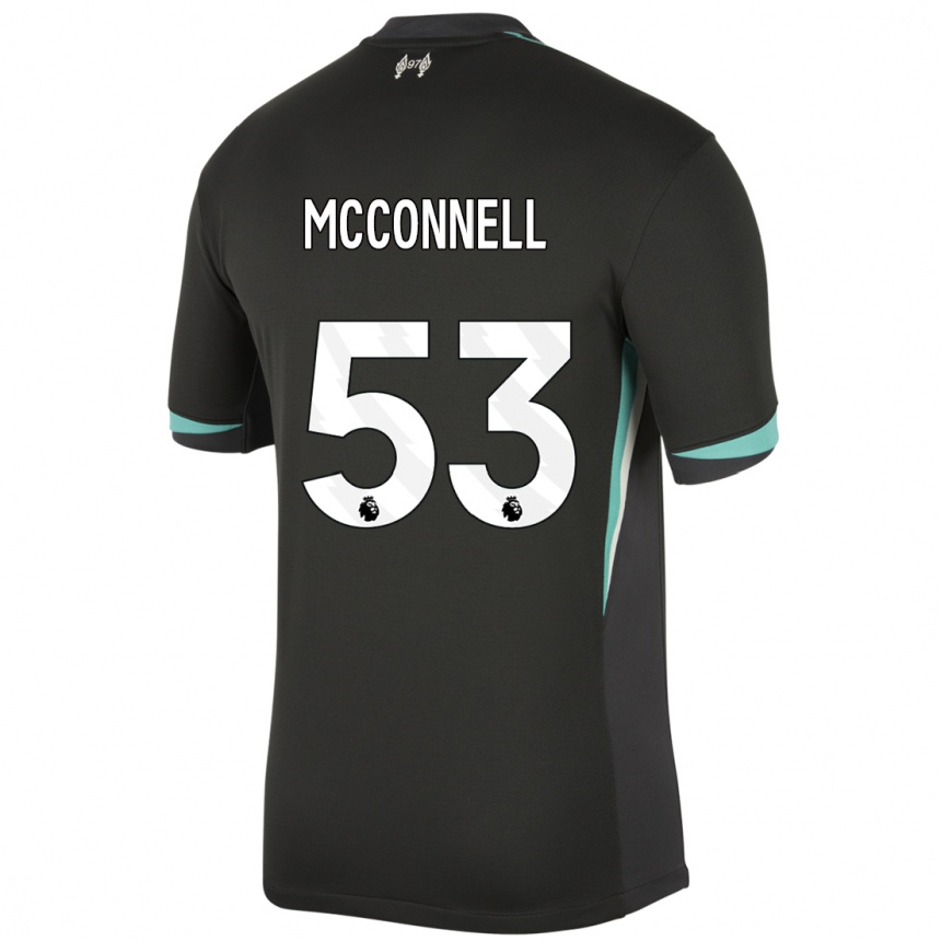 Hombre Fútbol Camiseta James Mcconnell #53 Negro Antracita Blanco 2ª Equipación 2024/25 Argentina