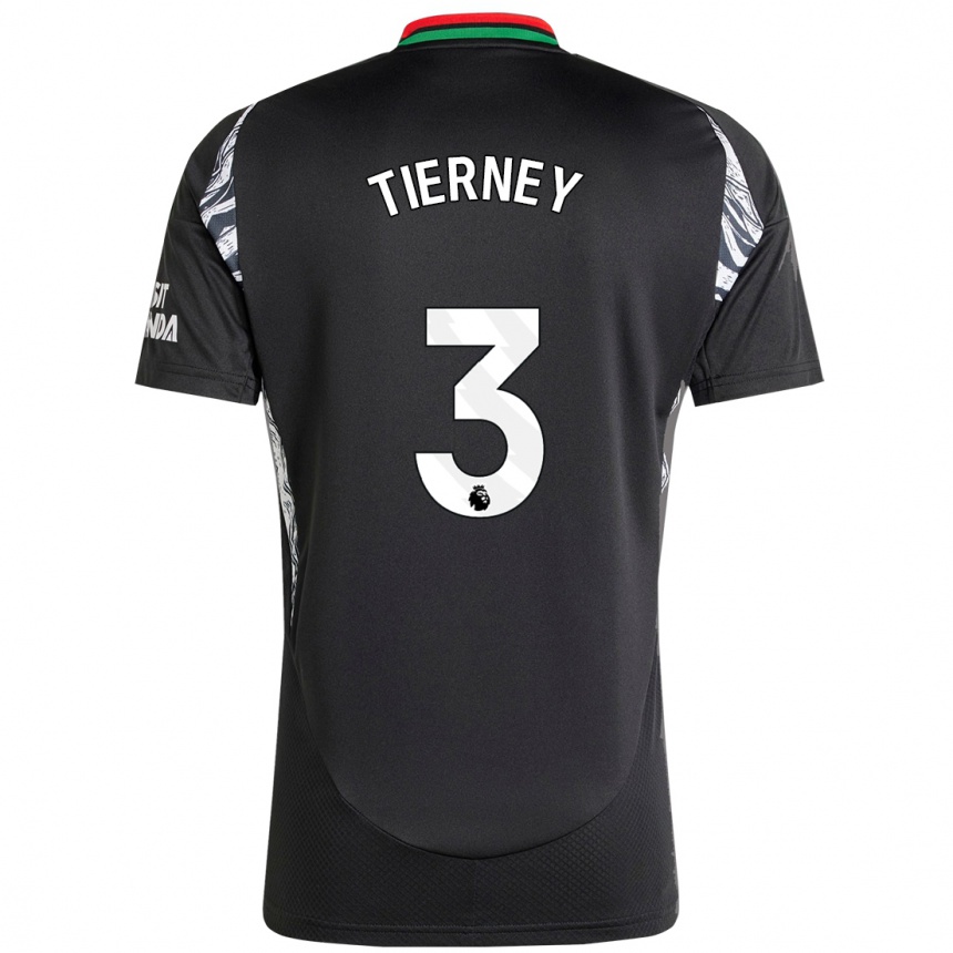 Hombre Fútbol Camiseta Kieran Tierney #3 Negro 2ª Equipación 2024/25 Argentina