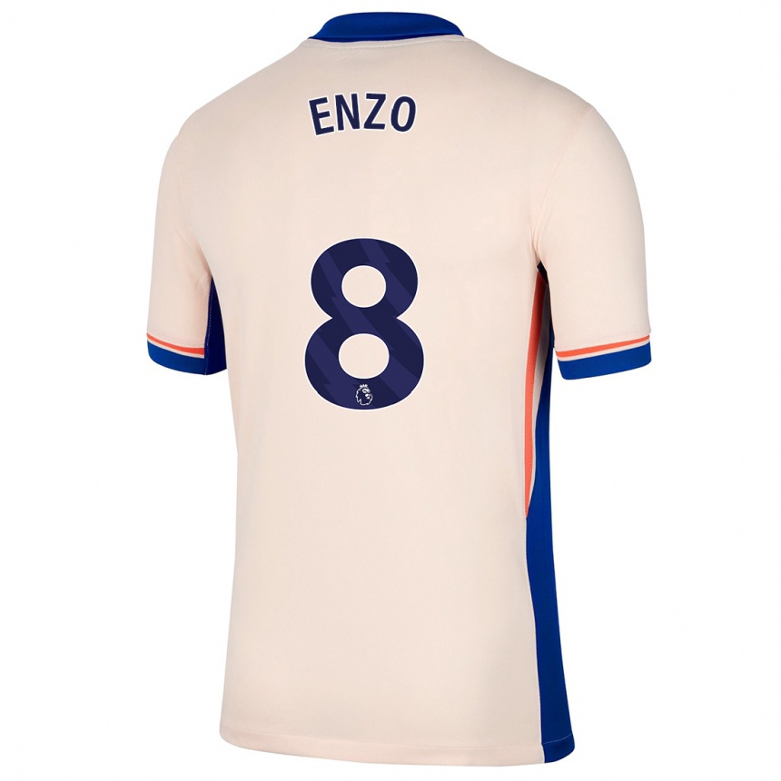 Hombre Fútbol Camiseta Enzo Fernández #8 Beige Claro 2ª Equipación 2024/25 Argentina