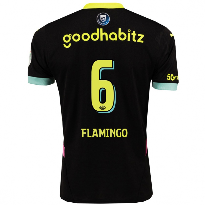 Hombre Fútbol Camiseta Ryan Flamingo #6 Negro Amarillo 2ª Equipación 2024/25 Argentina