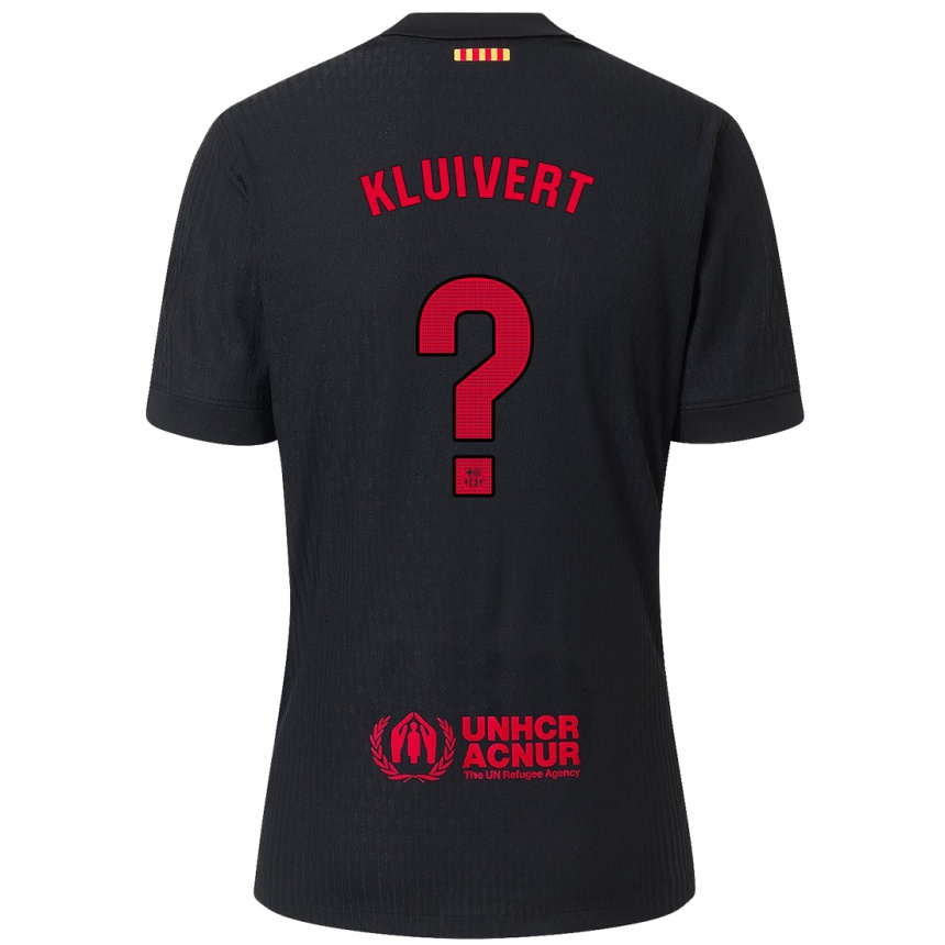 Hombre Fútbol Camiseta Shane Kluivert #0 Negro Rojo 2ª Equipación 2024/25 Argentina