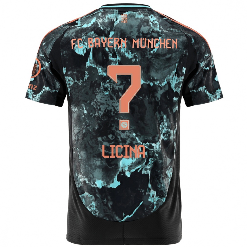 Hombre Fútbol Camiseta Adin Licina #0 Negro 2ª Equipación 2024/25 Argentina