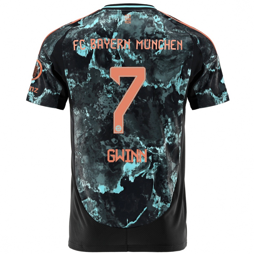 Hombre Fútbol Camiseta Giulia Gwinn #7 Negro 2ª Equipación 2024/25 Argentina