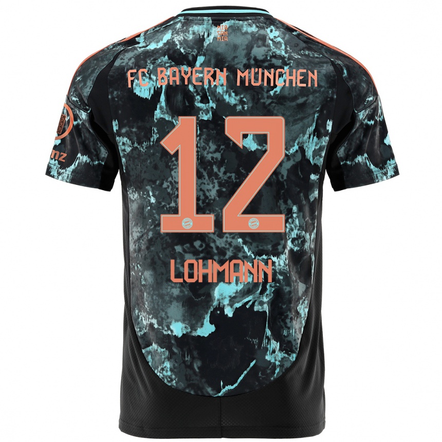 Hombre Fútbol Camiseta Sydney Lohmann #12 Negro 2ª Equipación 2024/25 Argentina