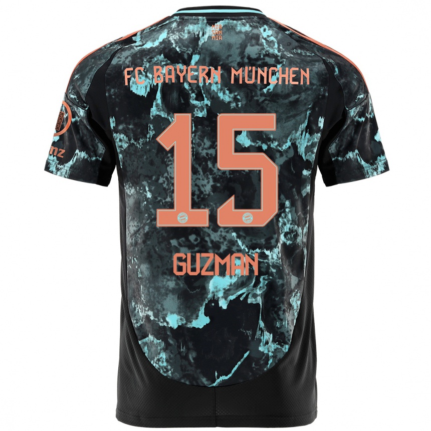 Hombre Fútbol Camiseta Ana María Guzmán #15 Negro 2ª Equipación 2024/25 Argentina