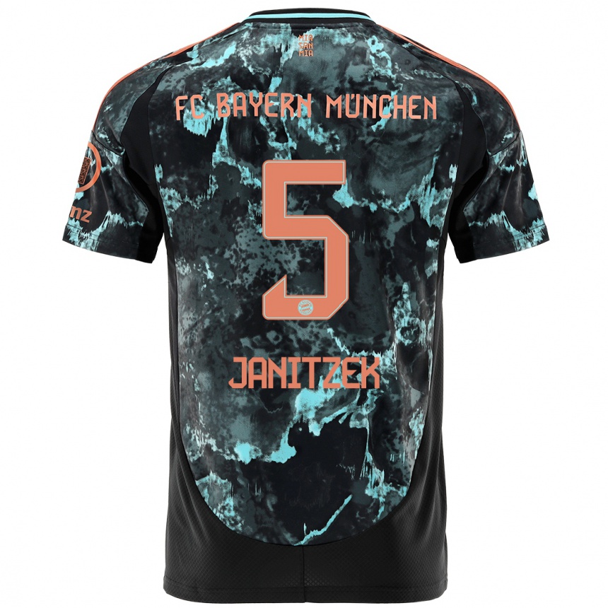 Hombre Fútbol Camiseta Justin Janitzek #5 Negro 2ª Equipación 2024/25 Argentina