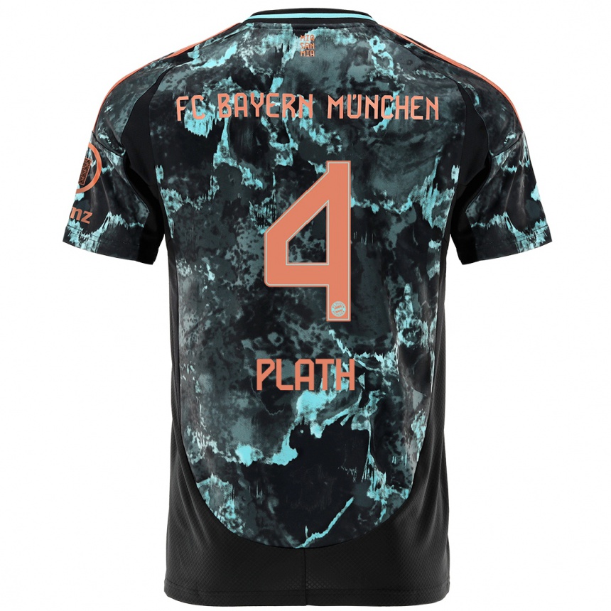 Hombre Fútbol Camiseta Max Plath #4 Negro 2ª Equipación 2024/25 Argentina